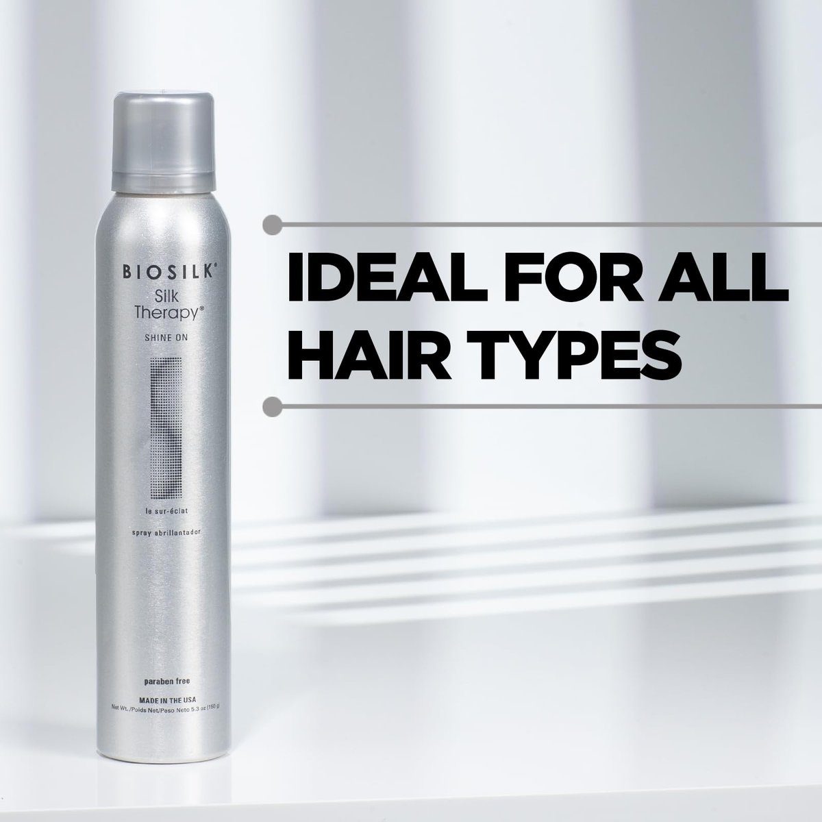 BioSilk Silk Therapy Shine On Hairspray - Frizz Control & Brilliant Shine, Sulfate-Free, Paraben-Free, Cruelty-Free, 5.3 oz - görsel 11