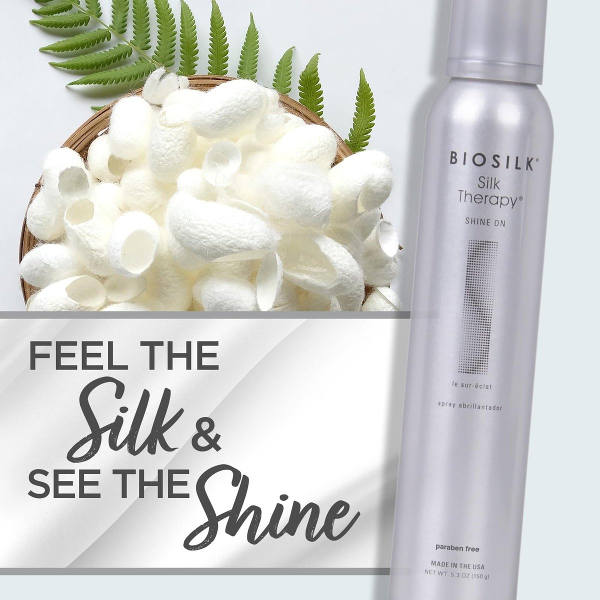 BioSilk Silk Therapy Shine On Hairspray - Frizz Control & Brilliant Shine, Sulfate-Free, Paraben-Free, Cruelty-Free, 5.3 oz - görsel 13