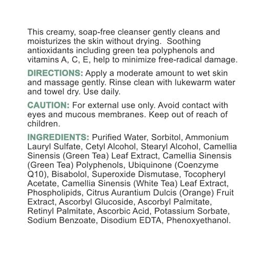 Replenix Green Tea Gentle Soothing Facial Cleanser - Medical-Grade Sensitive Skin Face Wash (6.7 fl. oz, New & Improved Packaging) Avelisse