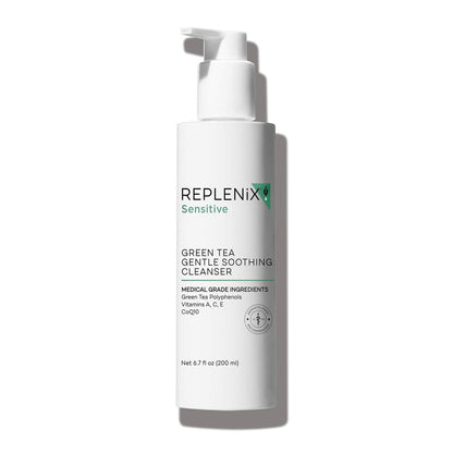 Replenix Green Tea Gentle Soothing Facial Cleanser - Medical-Grade Sensitive Skin Face Wash (6.7 fl. oz, New & Improved Packaging) Avelisse
