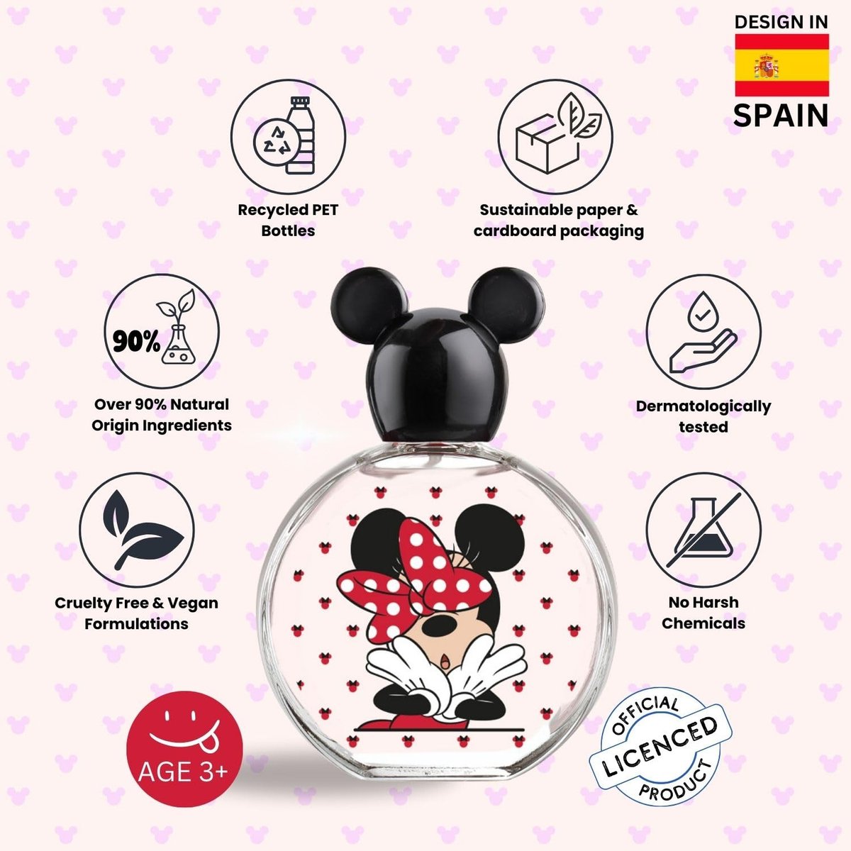 Minnie Mouse Eau de Toilette for Kids - 3.4 oz (100 ml) - Disney Fragrance Spray by Air Val International - görsel 4