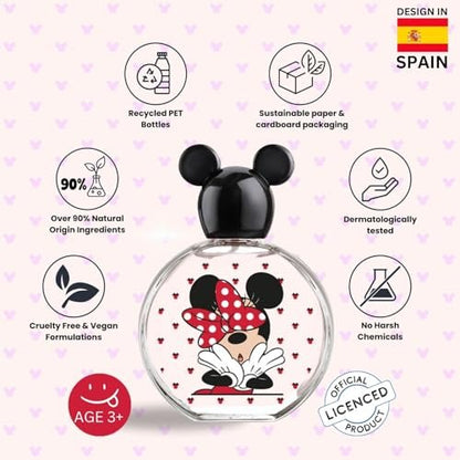 Minnie Mouse Eau de Toilette for Kids - 3.4 oz (100 ml) - Disney Fragrance Spray by Air Val International