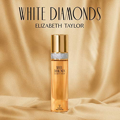 Elizabeth Taylor White Diamonds Body Powder for Women with Puff, 2.6 oz