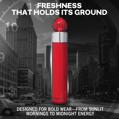 Perry Ellis 360° Red Eau De Toilette Spray for Men - 3.4 fl oz (100 mL) Long Lasting Fragrance with Warm Spicy Notes Avelisse