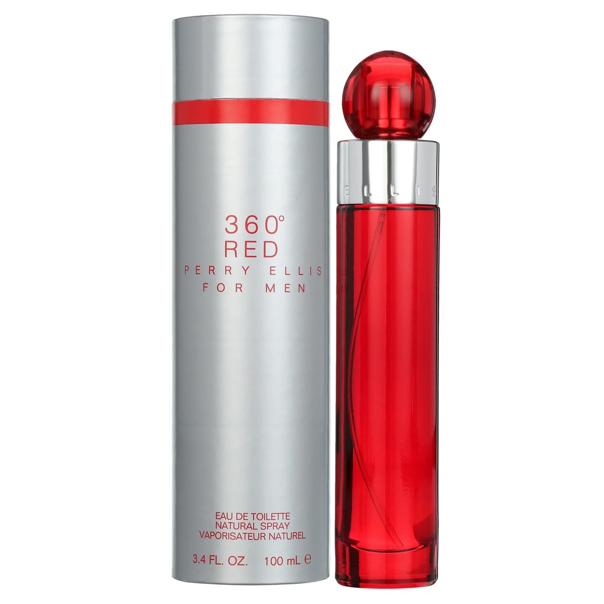 Perry Ellis 360° Red Eau De Toilette Spray for Men - 3.4 fl oz (100 mL) Long Lasting Fragrance with Warm Spicy Notes Avelisse