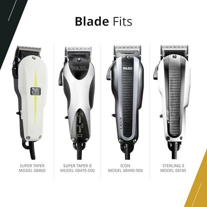 Wahl Professional 2-Hole Standard Clipper Blade Replacement – 1mm-3mm (Grey, 3-Piece Set) for Super Taper, Icon, Pro Basic, Sterling 9 Avelisse