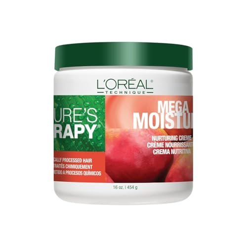 L'Oréal Technique Nature's Therapy Mega Moisture Creme - Deep Conditioning & Detangling Hair Mask, 16 oz Avelisse