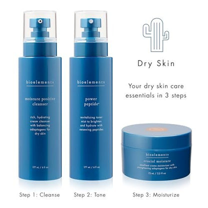 Bioelements Crucial Moisture - Emollient Cream Facial Moisturizer for Dry Skin, 2.5 fl oz - Vegan, Gluten Free, Cruelty-Free AM Moisturizer Avelisse