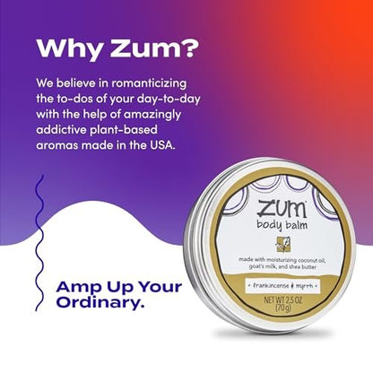 Zum Indigo Wild Body Balm - Frankincense & Myrrh - Natural Moisturizer with Goat's Milk & Shea Butter for Women & Men - 2.5 oz
