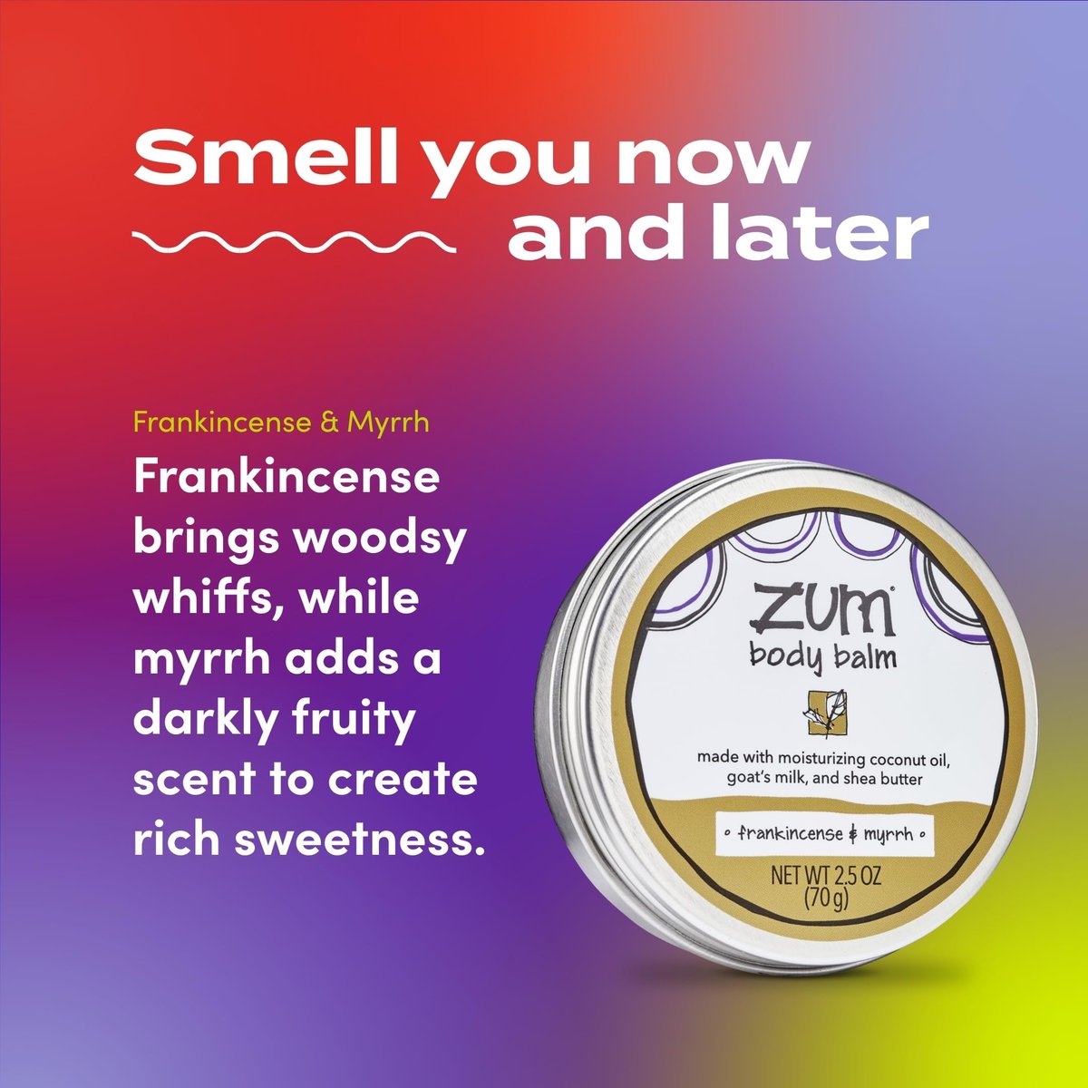 Zum Indigo Wild Body Balm - Frankincense & Myrrh - Natural Moisturizer with Goat's Milk & Shea Butter for Women & Men - 2.5 oz - görsel 5