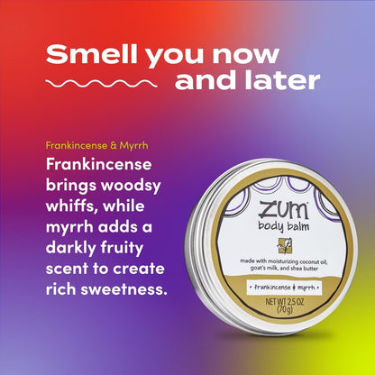 Zum Indigo Wild Body Balm - Frankincense & Myrrh - Natural Moisturizer with Goat's Milk & Shea Butter for Women & Men - 2.5 oz