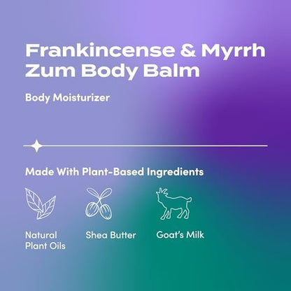 Zum Indigo Wild Body Balm - Frankincense & Myrrh - Natural Moisturizer with Goat's Milk & Shea Butter for Women & Men - 2.5 oz
