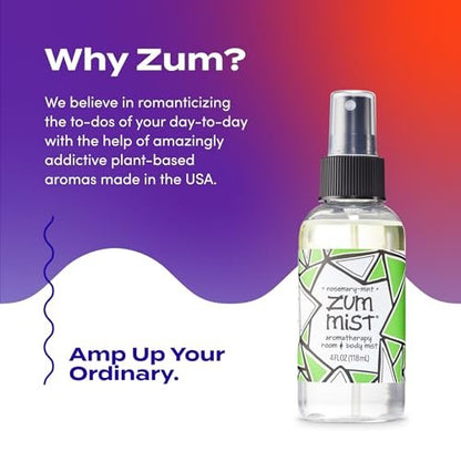 Zum Mist Rosemary-Mint Room & Body Spray - Natural Aromatherapy Essential Oil Spray, 4 fl oz Avelisse