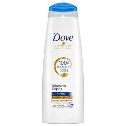 Dove Nutritive Solutions Strengthening Shampoo for Damaged Hair - Intensive Repair with Keratin Actives, 12 oz (Pack of 6)