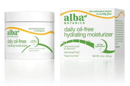 Alba Botanica Daily Oil Free Hydrating Moisturizer with Hyaluronic Acid and Vitamin E, 3 oz