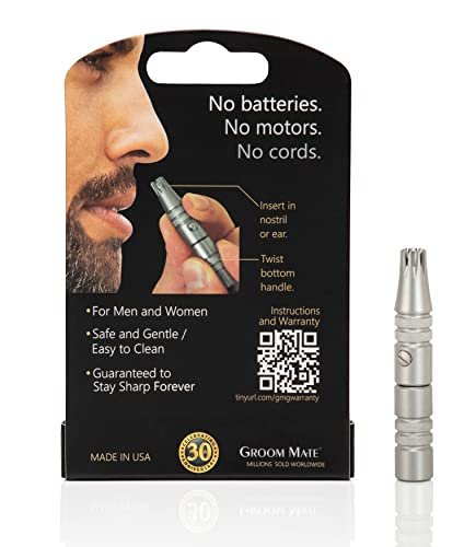 Groom Mate Platinum XL Nose & Ear Hair Trimmer - Precision Metal Trimmer for Men Avelisse