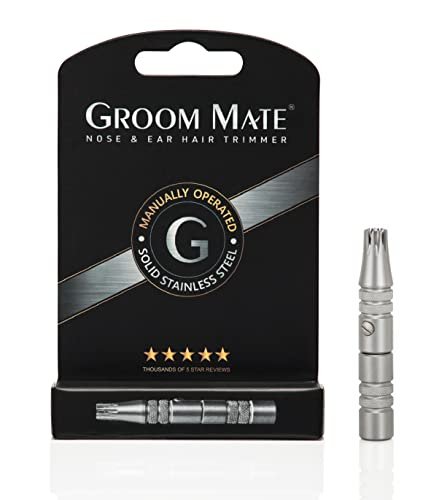 Groom Mate Platinum XL Nose & Ear Hair Trimmer - Precision Metal Trimmer for Men Avelisse