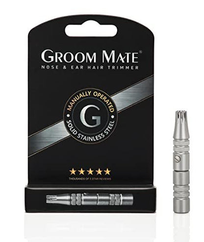 Groom Mate Platinum XL Nose & Ear Hair Trimmer - Precision Metal Trimmer for Men Avelisse