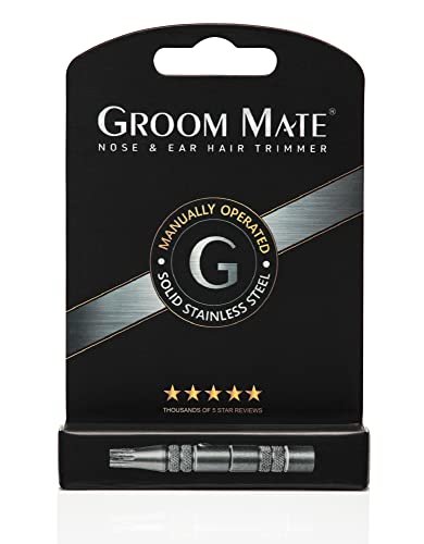 Groom Mate Platinum XL Nose & Ear Hair Trimmer - Precision Metal Trimmer for Men Avelisse