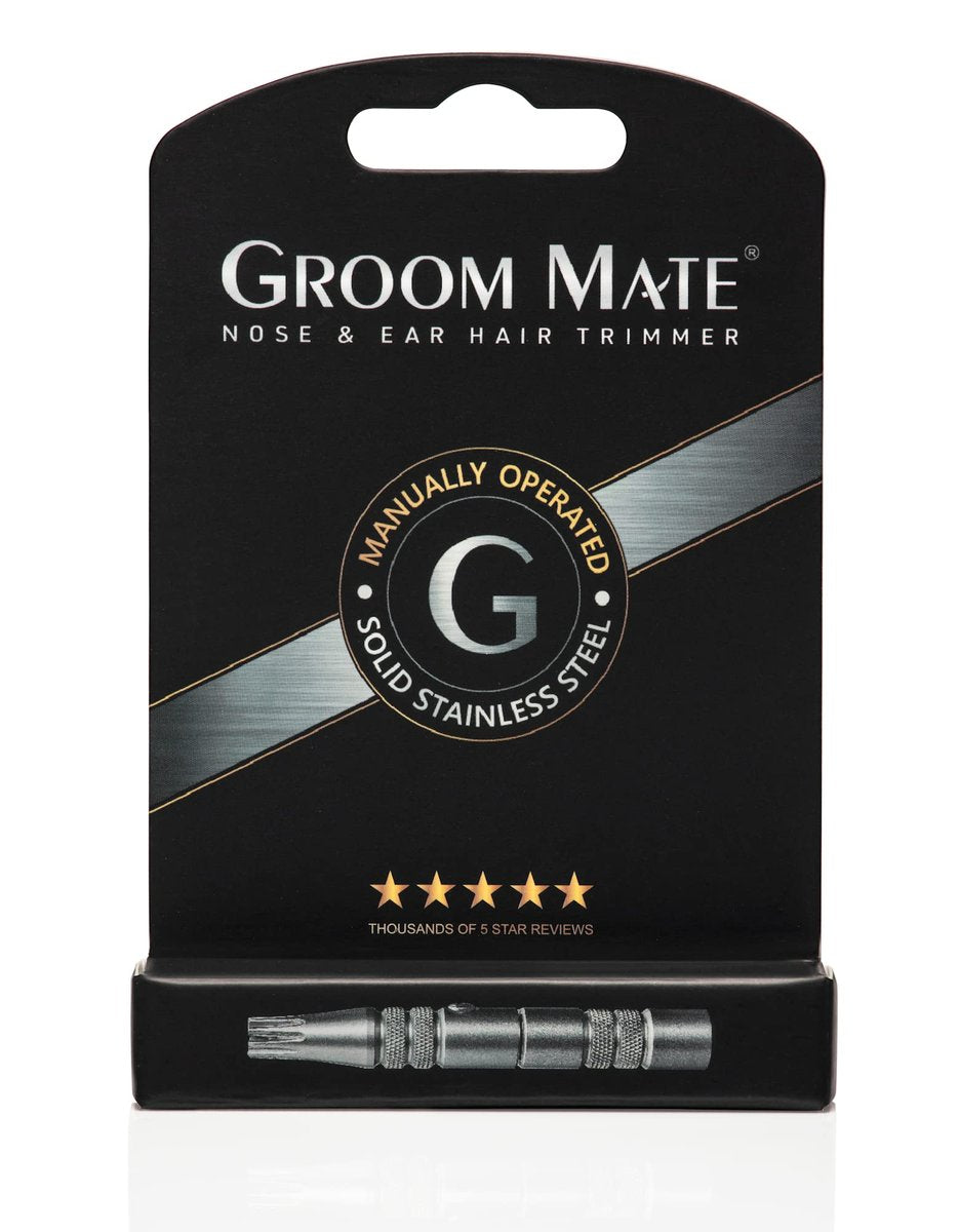 Groom Mate Platinum XL Nose & Ear Hair Trimmer - Precision Metal Trimmer for Men Avelisse