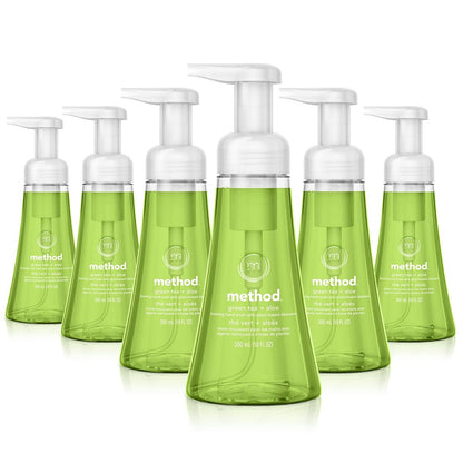 Method Foaming Hand Soap, Green Tea + Aloe, 10 Fl Oz (Pack of 6)