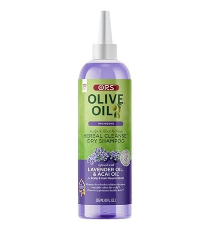 ORS Olive Oil Braidzone Herbal Cleanse Dry Shampoo with Lavender & Acai Oil for Nourishment - 8 oz