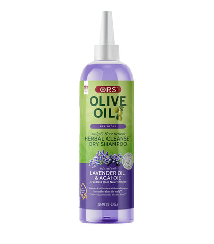 ORS Olive Oil Braidzone Herbal Cleanse Dry Shampoo with Lavender & Acai Oil for Nourishment - 8 oz
