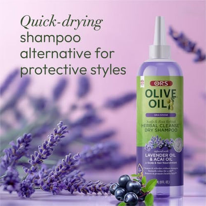 ORS Olive Oil Braidzone Herbal Cleanse Dry Shampoo with Lavender & Acai Oil for Nourishment - 8 oz