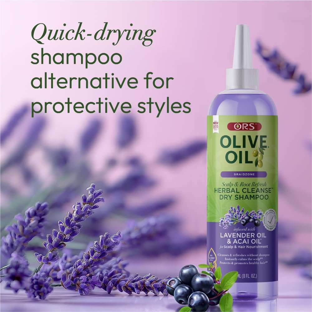 ORS Olive Oil Braidzone Herbal Cleanse Dry Shampoo with Lavender & Acai Oil for Nourishment - 8 oz - görsel 5