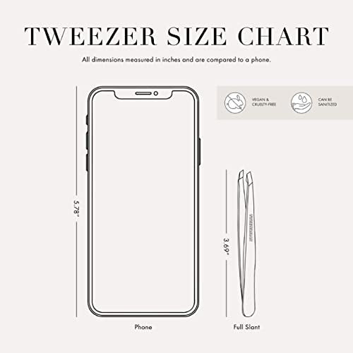 Tweezerman Stainless Steel Slant Tweezer – Precision Eyebrow Tweezers for Women and Men Avelisse