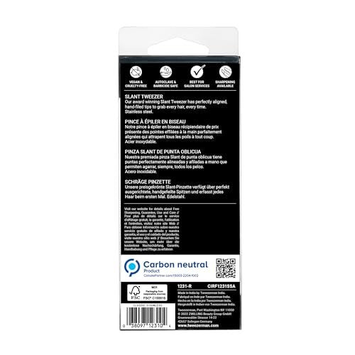 Tweezerman Stainless Steel Slant Tweezer – Precision Eyebrow Tweezers for Women and Men Avelisse