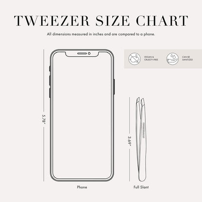 Tweezerman Stainless Steel Slanted Point Tweezer - Precision Eyebrow and Ingrown Hair Removal, Classic Silver Avelisse