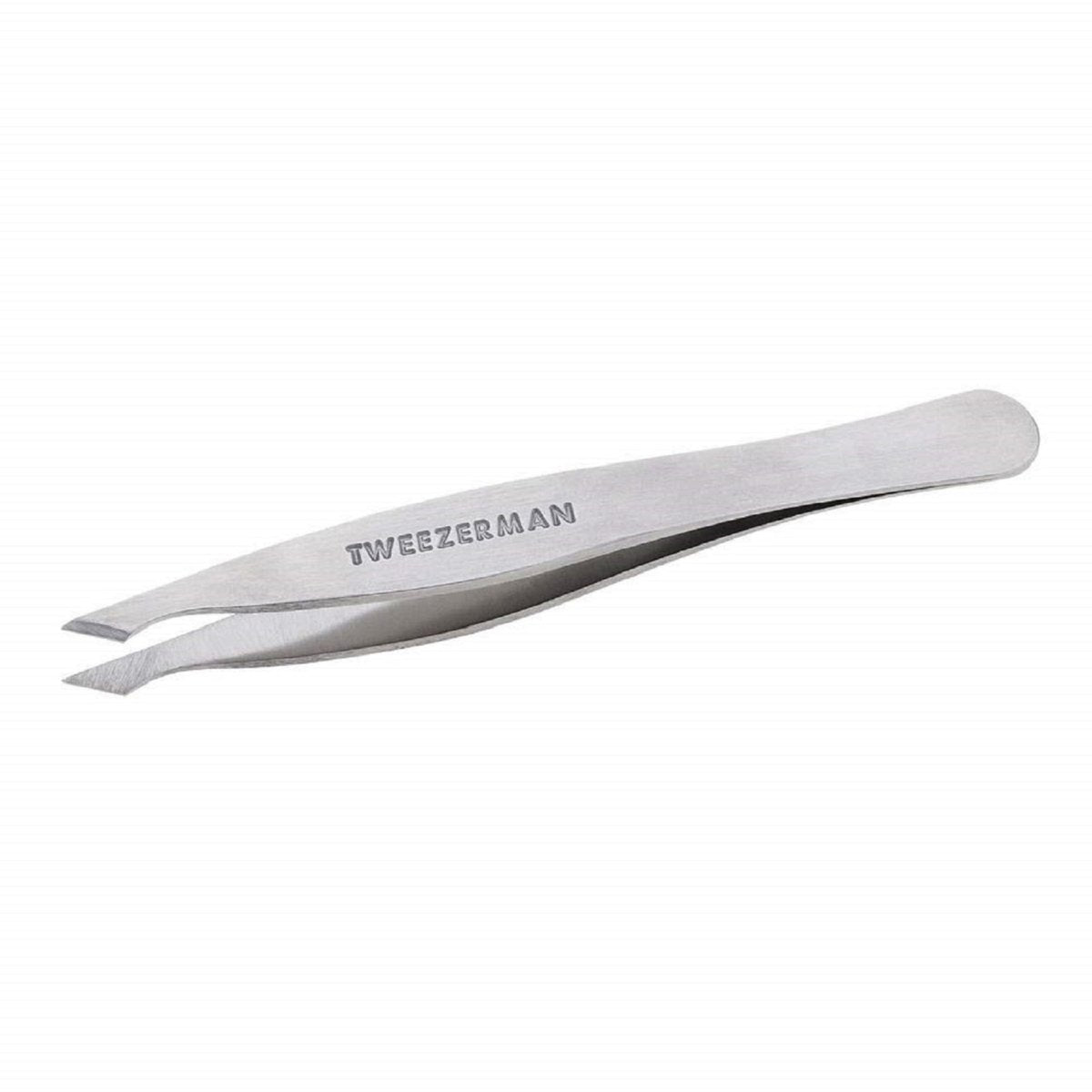 Tweezerman Stainless Steel Slanted Point Tweezer - Precision Eyebrow and Ingrown Hair Removal, Classic Silver Avelisse