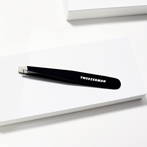 Tweezerman Black Stainless Steel Slant Tweezer - Precision Eyebrow Tweezers for Women and Men - görsel 8