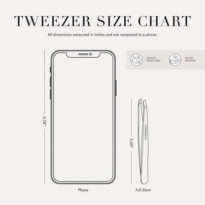 Tweezerman Black Stainless Steel Slant Tweezer - Precision Eyebrow Tweezers for Women and Men