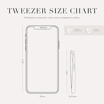 Tweezerman Black Stainless Steel Slant Tweezer - Precision Eyebrow Tweezers for Women and Men