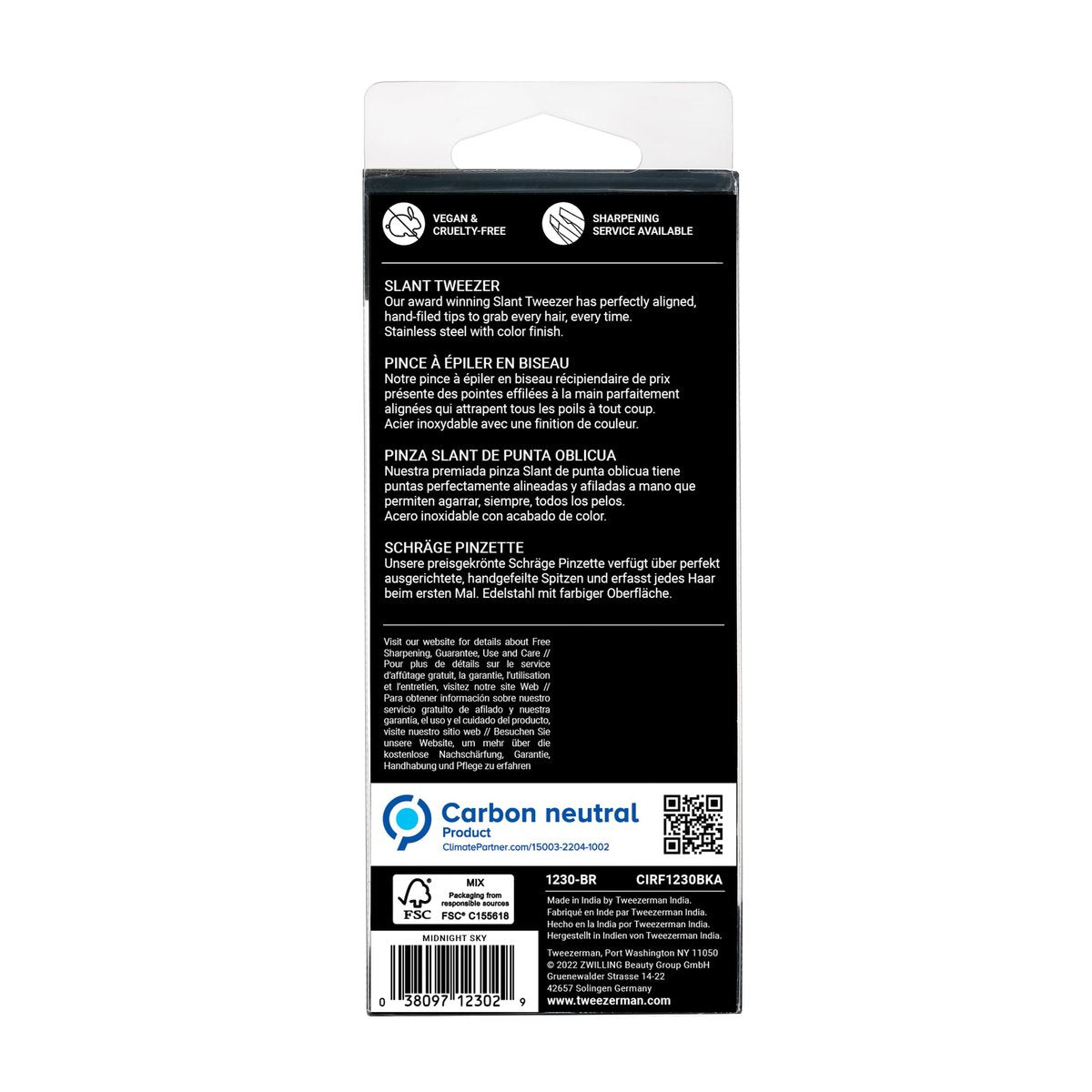Tweezerman Black Stainless Steel Slant Tweezer - Precision Eyebrow Tweezers for Women and Men - görsel 11