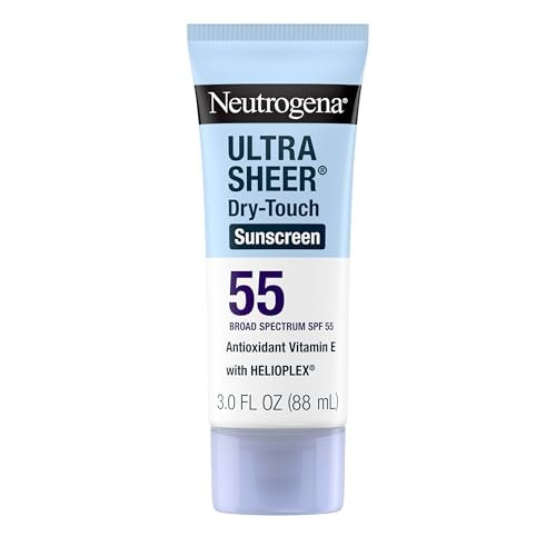 Neutrogena Ultra Sheer Dry-Touch Sunscreen SPF 55 for Face & Body, Lightweight Non-Greasy Broad Spectrum UVA/UVB Protection, No White Cast, Water Resistant (80 Min) Travel Sunscreen Lotion, 3 fl oz Avelisse