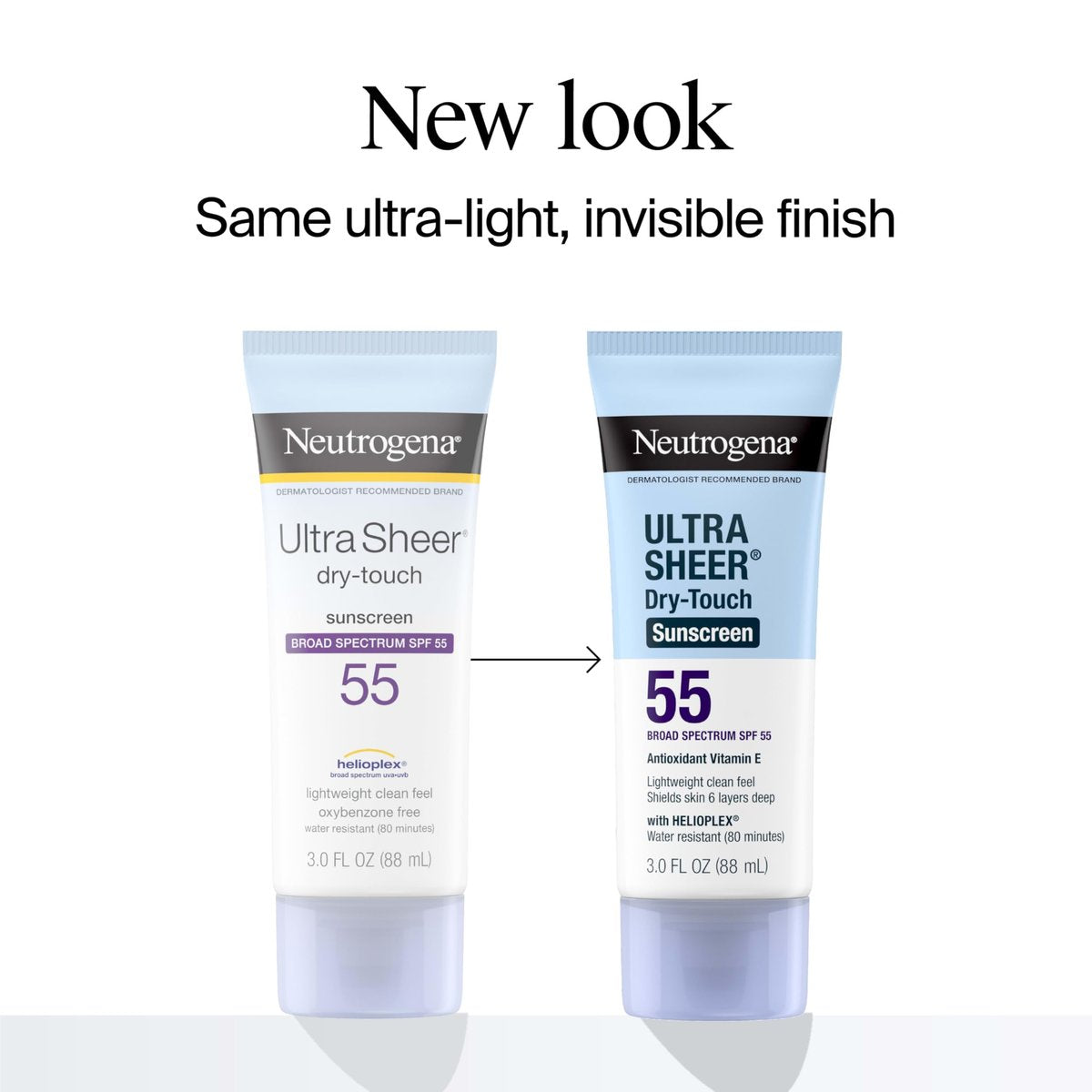 Neutrogena Ultra Sheer Dry-Touch Sunscreen SPF 55 for Face & Body, Lightweight Non-Greasy Broad Spectrum UVA/UVB Protection, No White Cast, Water Resistant (80 Min) Travel Sunscreen Lotion, 3 fl oz Avelisse