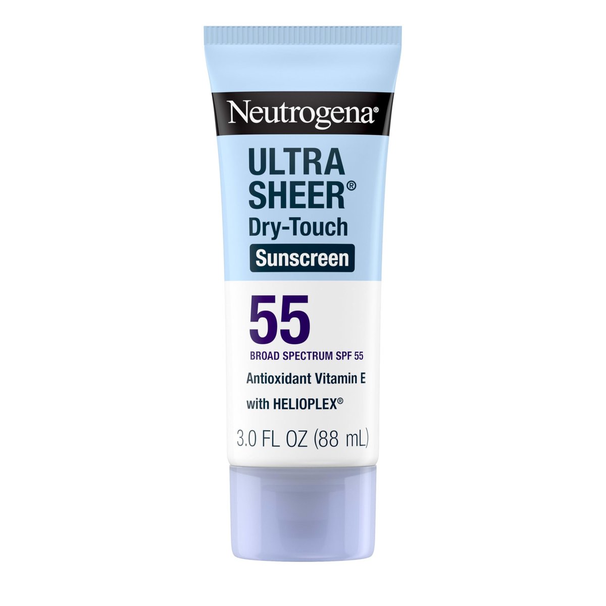Neutrogena Ultra Sheer Dry-Touch Sunscreen SPF 55 for Face & Body, Lightweight Non-Greasy Broad Spectrum UVA/UVB Protection, No White Cast, Water Resistant (80 Min) Travel Sunscreen Lotion, 3 fl oz Avelisse