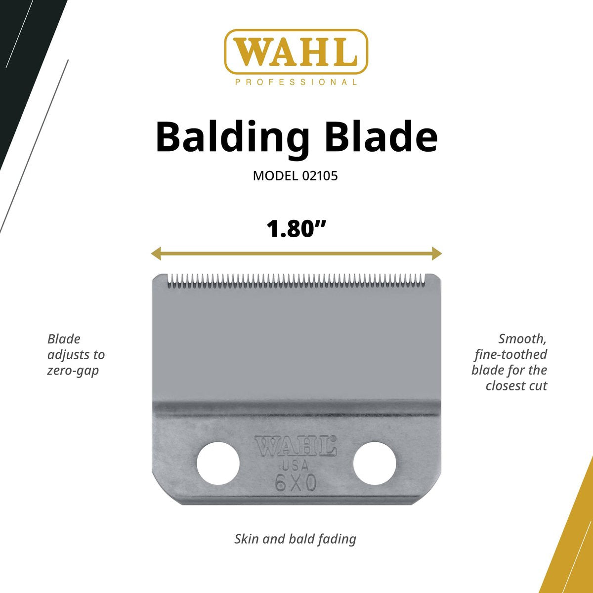 Wahl Professional Balding Blade 6X0 Ultra Close Replacement for 5 Star Balding Clipper Avelisse