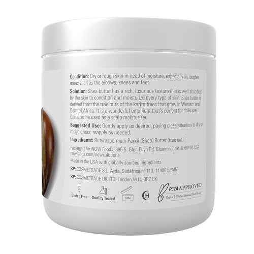 NOW Foods Solutions Shea Butter - 7 oz, Pure Skin Emollient for Dry, Rough Skin - görsel 4