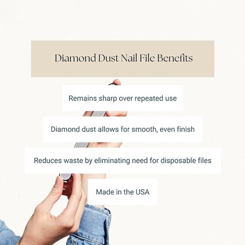 Caswell-Massey Diamond Dust Nail File - Professional Washable Nail Buffer, Polished Steel, Long-Lasting, 7 Inch Avelisse