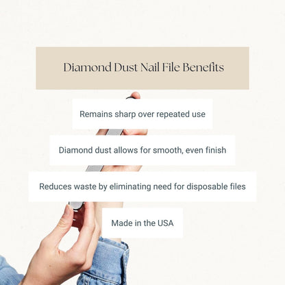 Caswell-Massey Diamond Dust Nail File - Professional Washable Nail Buffer, Polished Steel, Long-Lasting, 7 Inch Avelisse