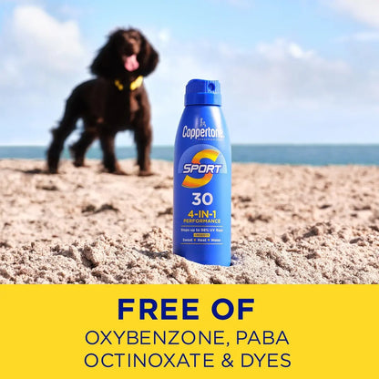 Coppertone Sport Sunscreen Spray SPF 30, 5.5 oz - Water Resistant Body Sunscreen Avelisse