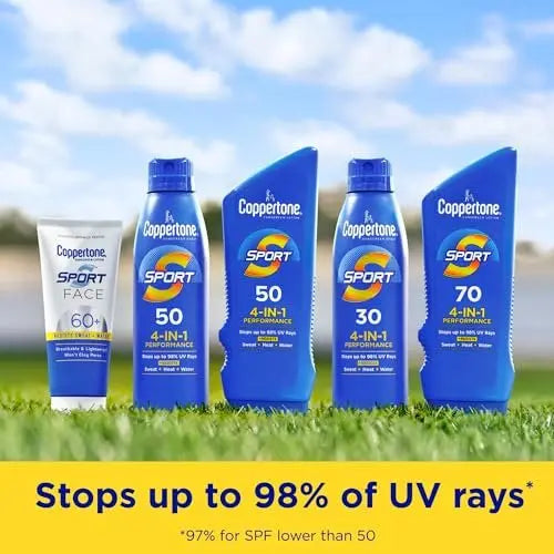 Coppertone Sport Sunscreen Spray SPF 30, 5.5 oz - Water Resistant Body Sunscreen Avelisse