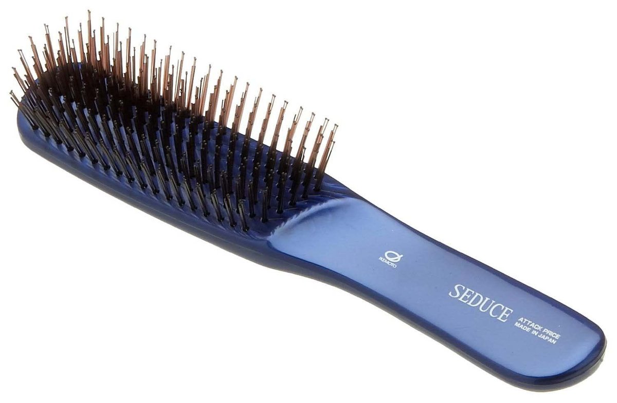 IKEMOTO Seduce Hair Care Brush (L) - Black Nylon Bristle Brush for Smooth, Shiny Hair - görsel 1