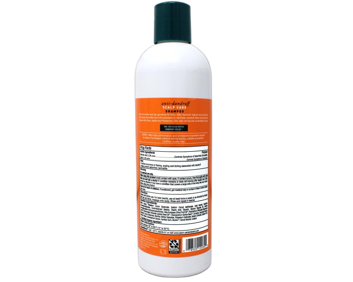 JASON Dandruff Relief Treatment Shampoo, 12 oz (Pack of 2) - Natural Anti-Dandruff Shampoo with Salicylic Acid & Sulfur Avelisse