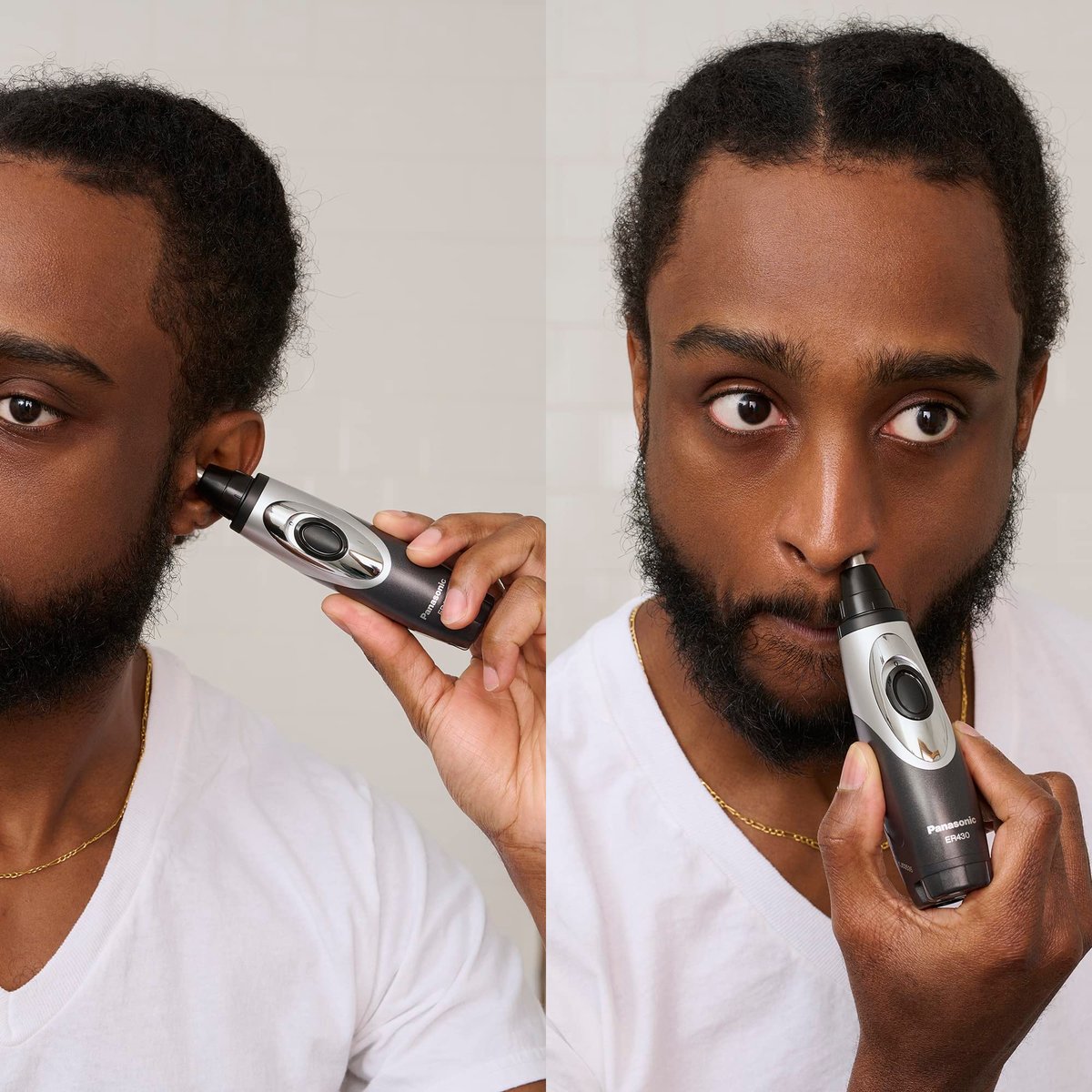 Panasonic ER430K Nose, Ear and Facial Hair Trimmer - Wet/Dry with Vacuum Cleaning System Avelisse