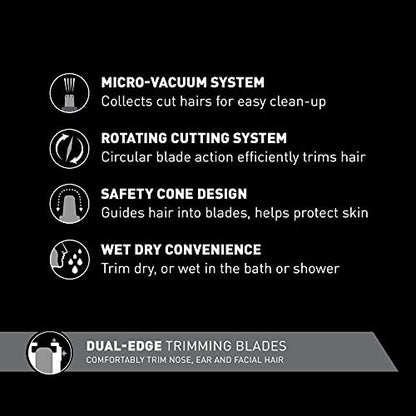 Panasonic ER430K Nose, Ear and Facial Hair Trimmer - Wet/Dry with Vacuum Cleaning System Avelisse